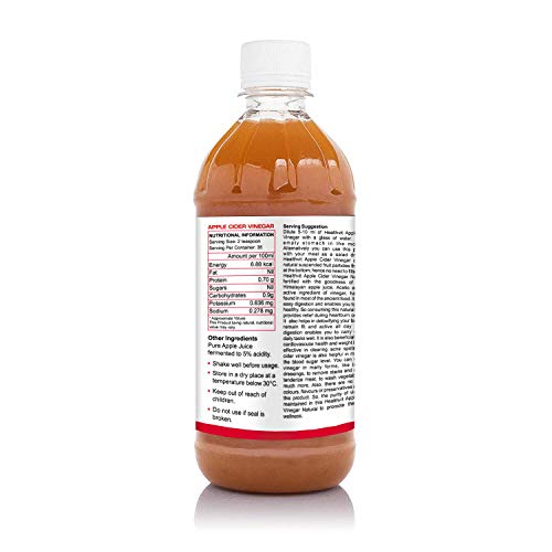 HealthVit Apple Cider Vinegar with Mother Vinegar, Raw, Unfiltered and Undiluted