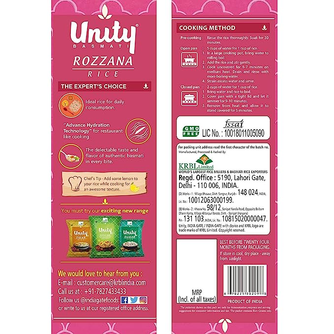 India Gate Unity Basmati Rice Rozzana