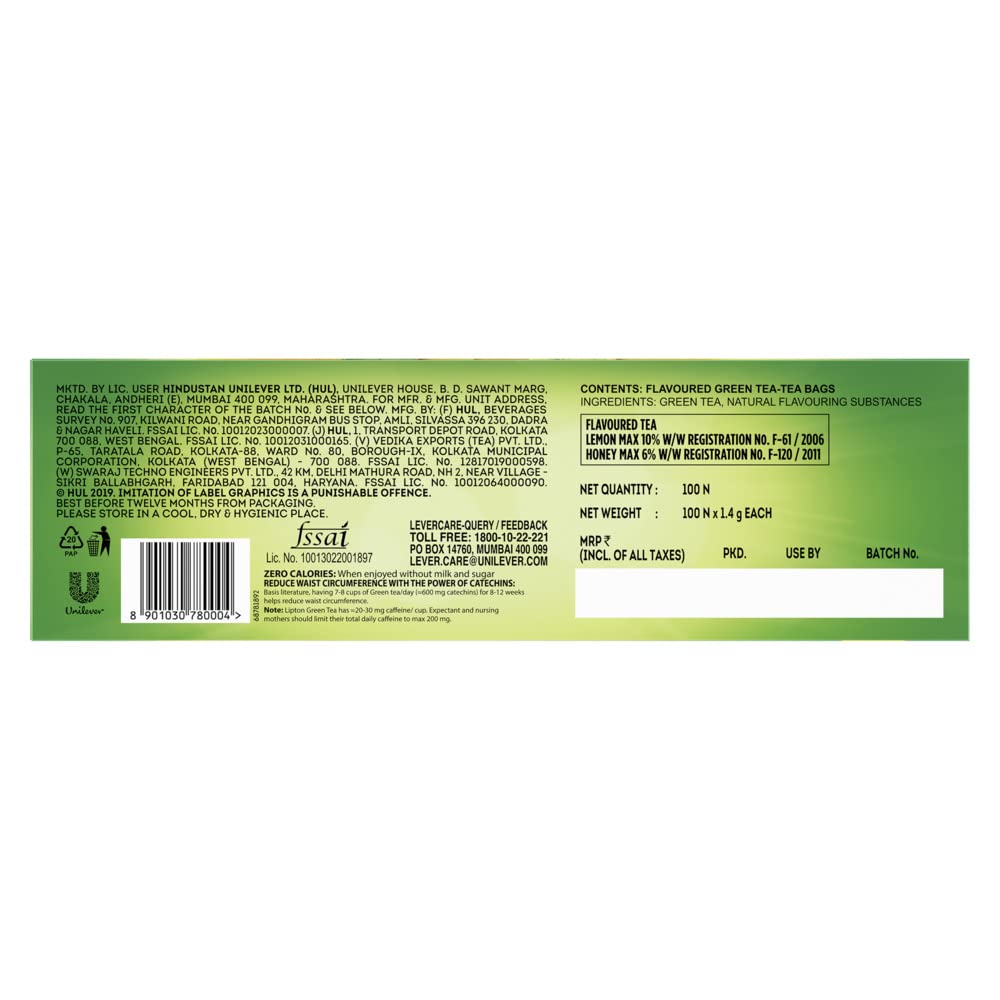 Lipton Honey Lemon Green Tea Bags