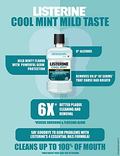 Listerine Cool Mint Mouthwash Liquid Removes 999% Germs