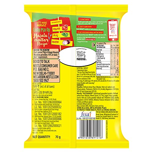 Maggi 2-Minute Masala Instant Noodles Pouch