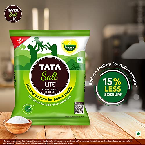 Tata Salt Lite, 15% Low Sodium Salt, Reduce Sodium For Active Health, Lite Namak