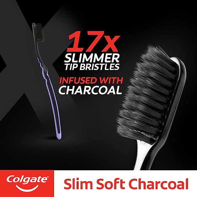 Colgate Slim Soft Charcoal Toothbrush (Pack of 4)