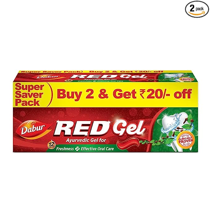 Dabur Red Gel Ayurvedic Toothpaste, 300gm (Pack of 2)