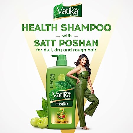 Dabur Vatika Health Shampoo, With Henna and Amla For Problem Free Hair