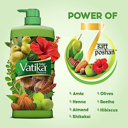 Dabur Vatika Health Shampoo, With Henna and Amla For Problem Free Hair