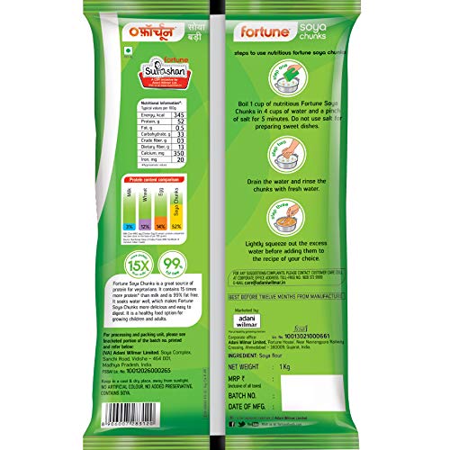 Fortune Soya Chunks, 15x more protein than milk