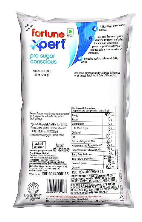 Fortune Xpert Vivo Pro Sugar Conscious Edible Oil Pouch