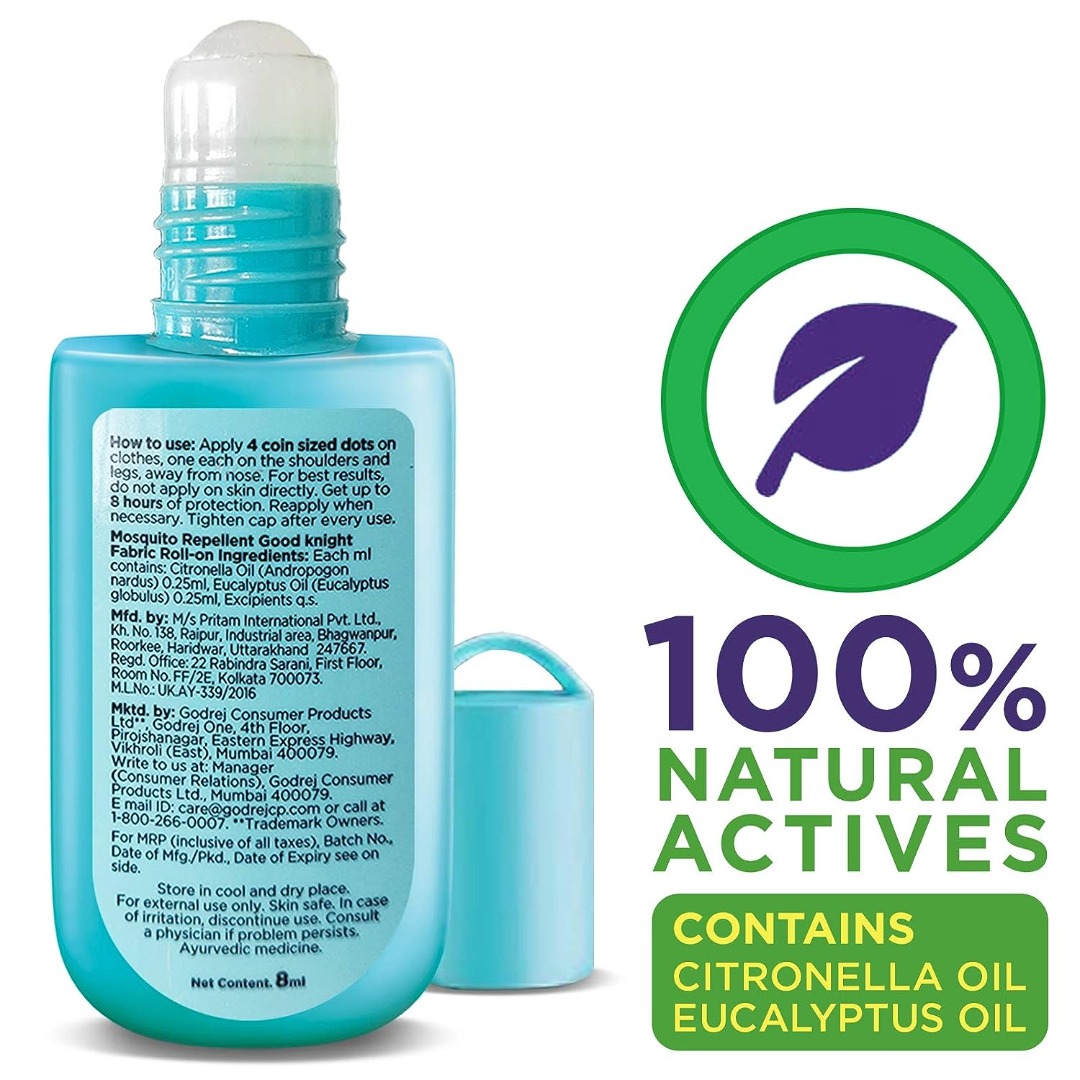 Good Knight 100% Natural Mosquito Repellent Fabric Roll On Bubble Gum Fragrance