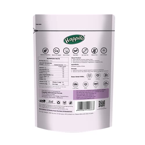 Happilo 100% Natural Premium Whole Cashews