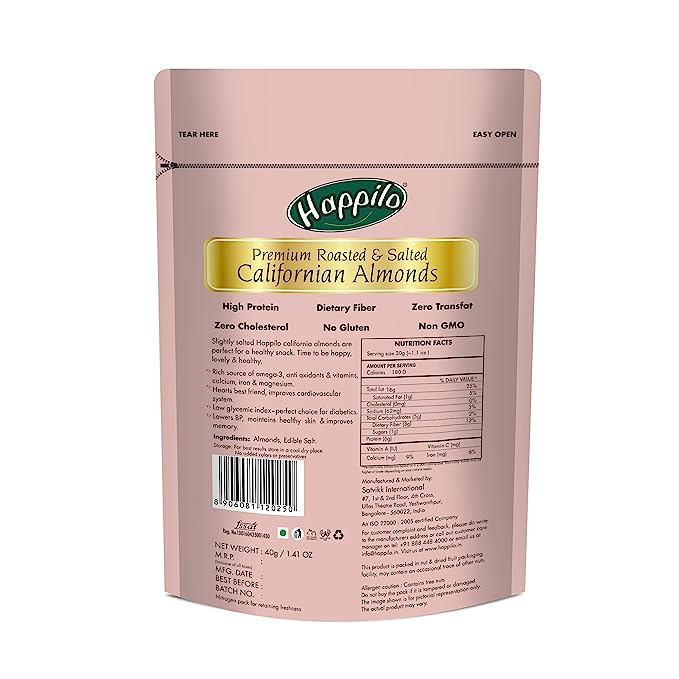 Happilo Roasted and Lightly Salted Premium Californian Almonds