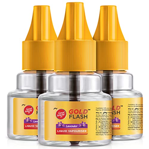 Good knight Gold Flash Liquid Vapourizer - Lavender Fragrance, Pack of 3 (45ml each)