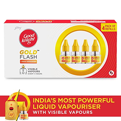 Good knight Gold Flash, Mosquito Repellent Refill, 45ml each (Pack of 4)