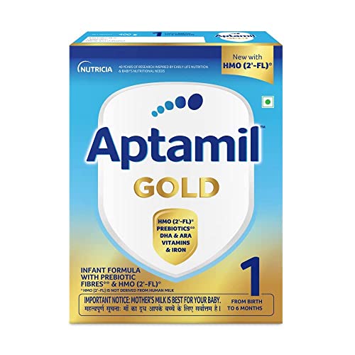 Aptamil Gold Infant Formula Milk Powder for Babies - Stage 1 (Upto 6 months) - with HMO and Prebiotics - BIB Pack, 400gm