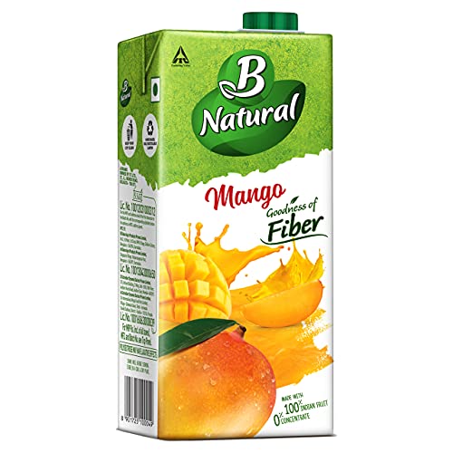 B Natural Mango Juice, Goodness of fiber, Made with choicest Mangoes