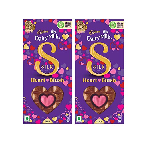 Cadbury Dairy Milk Silk Valentine Heart Blush Chocolate Bar, 500gm (Pack of 2x250g)