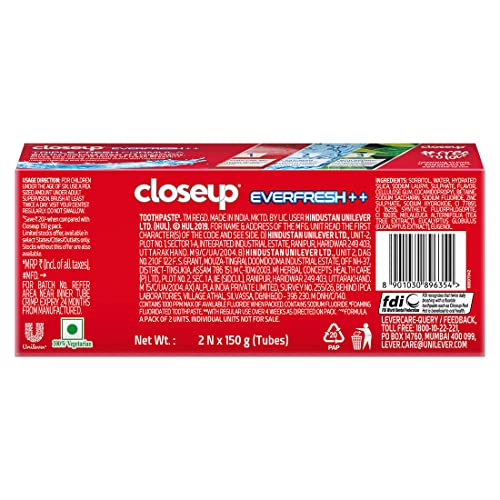 Closeup Toothpaste Indias No 1 Gel Toothpaste (Pack of 2)