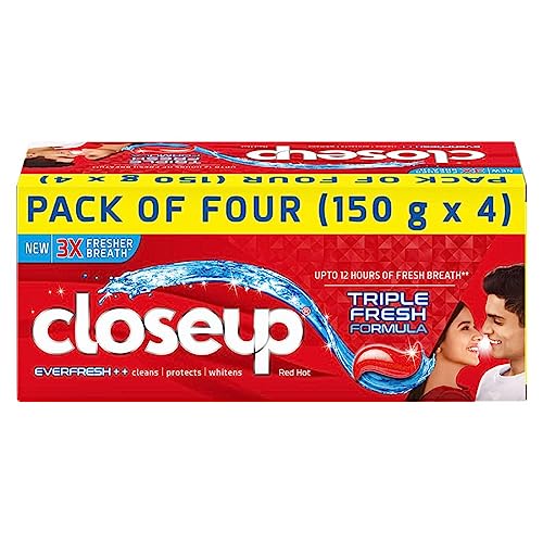 Closeup Toothpaste Indias No 1 Gel Toothpaste (Pack of 4)