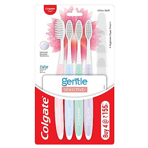 Colgate Sensitive Soft Bristles Manual Toothbrush for adults - Multicolor (Pack of 4)