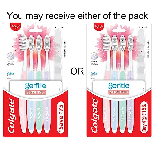 Colgate Sensitive Soft Bristles Manual Toothbrush for adults - Multicolor (Pack of 4)