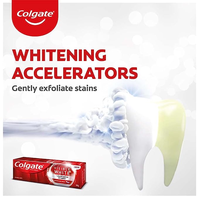 Colgate Visible White Teeth Whitening Toothpaste, 200gm (Pack of 2)