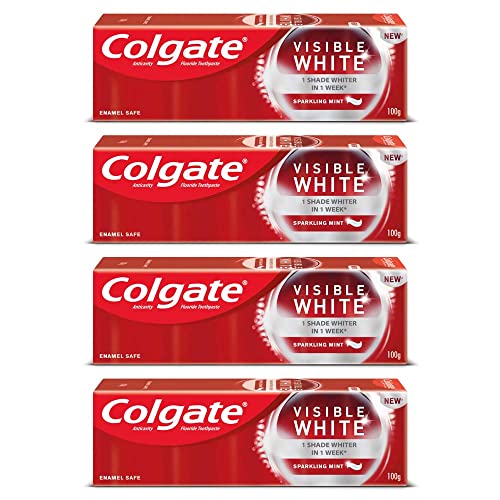 Colgate Visible White Teeth Whitening Toothpaste, 400gm (Pack of 4)