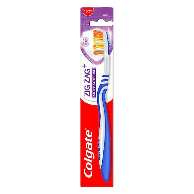 Colgate ZigZag Manual Toothbrush for adults Medium Multicolour Soft Tooth Brush (Pack of 6)