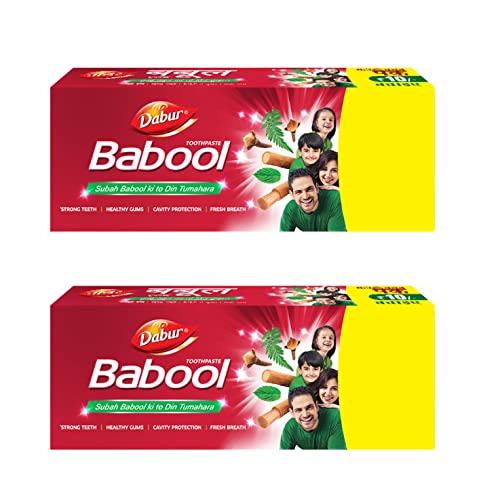 Dabur Babool Ayurvedic Toothpaste for Strong Teeth, 700gm (350gm x 2)