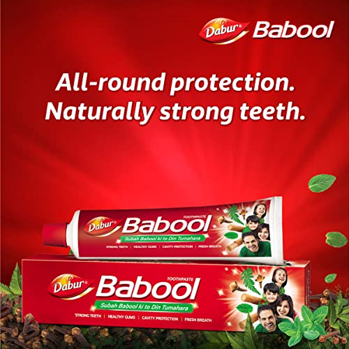 Dabur Babool Ayurvedic Toothpaste for Strong Teeth, 700gm (350gm x 2)