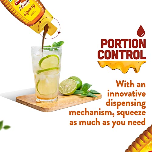 Dabur Honey 100% Pure Worlds No1 Honey Brand with No Sugar Adulteration , Squeezy Pack