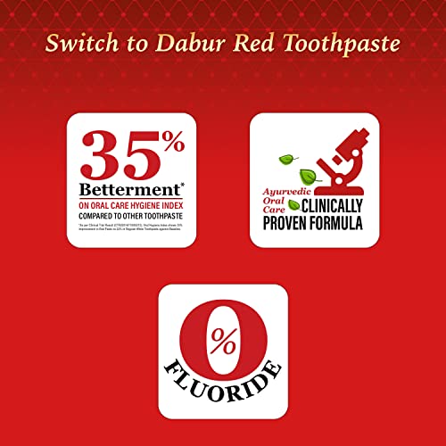 Dabur Red Ayurvedic Toothpaste, 800gm (Pack of 4)