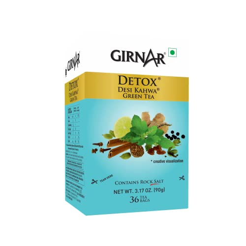 Girnar Food and Beverages Pvt Ltd Detox Green Tea Desi Kahwa 36 Tea Bags