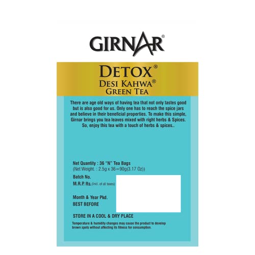 Girnar Food and Beverages Pvt Ltd Detox Green Tea Desi Kahwa 36 Tea Bags