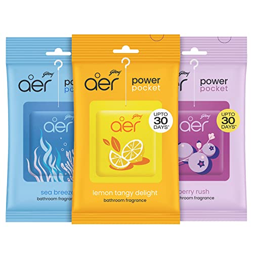 Godrej aer Power Pocket Bathroom Freshener Assorted (Pack of 3)