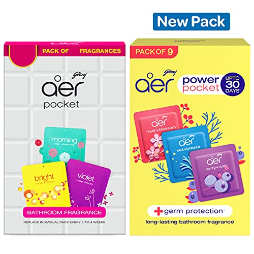 Godrej aer Power Pocket Bathroom Freshener Assorted (Pack of 9)