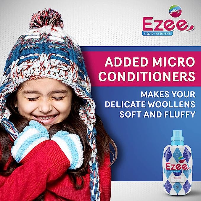Godrej Ezee Liquid Detergent Winterwear, No Soda Formula - With Refill