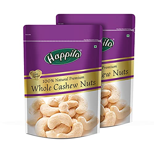 Happilo 100% Natural Premium Whole Cashews, 200gm (Pack of 2)