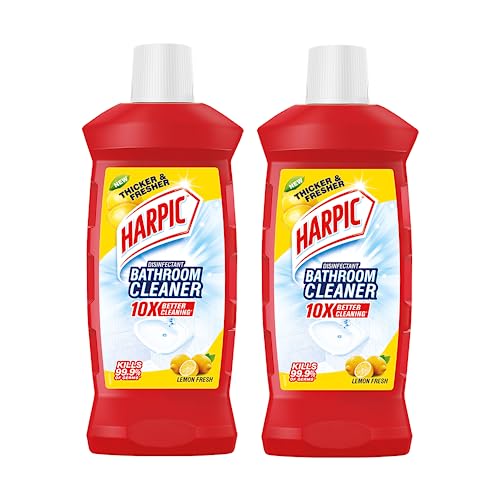 Harpic Bathroom Cleaner Liquid, Lemon, 1L (Pack of 2)