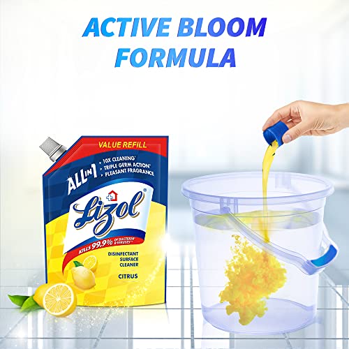 Lizol Disinfectant Surface & Floor Cleaner Liquid Refill Pack Citrus