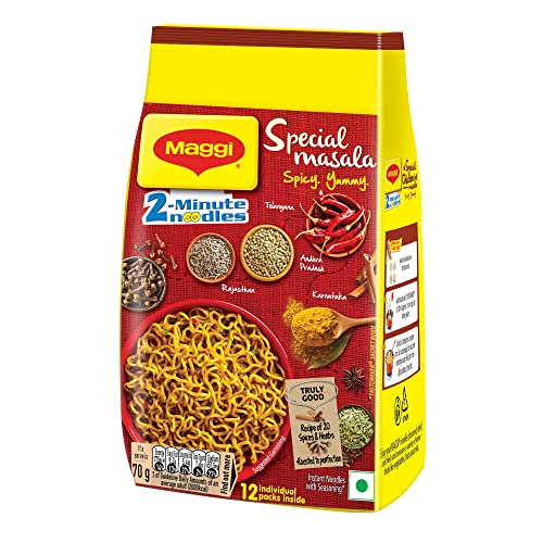 Maggi 2-Minute Special Masala Instant Noodles, 70gm (Pack of 12)