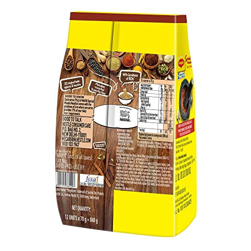 Maggi 2-Minute Special Masala Instant Noodles, 70gm (Pack of 12)