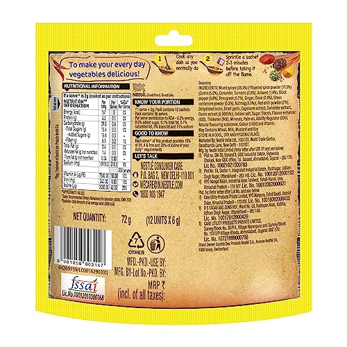 MAGGI Masala-ae-Magic Vegetable Masala, 72gm Pouch (6g x 12 Sachets)
