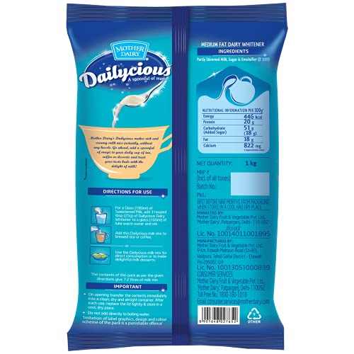 Mother Dairy Dailycious Rich & Creamy Dairy Whitener Pouch