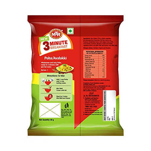 MTR 3 Mins Breakfast Poha Pouch
