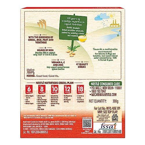 Nestle CERELAC Baby Cereal with Milk Wheat Apple Carrot (6 to 24 Months)