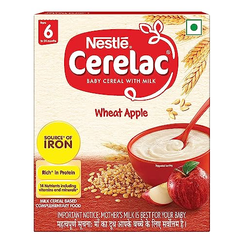 Nestle Cerelac Fortified Baby Cereal with Milk Wheat Apple From 6 Months BIB Pack