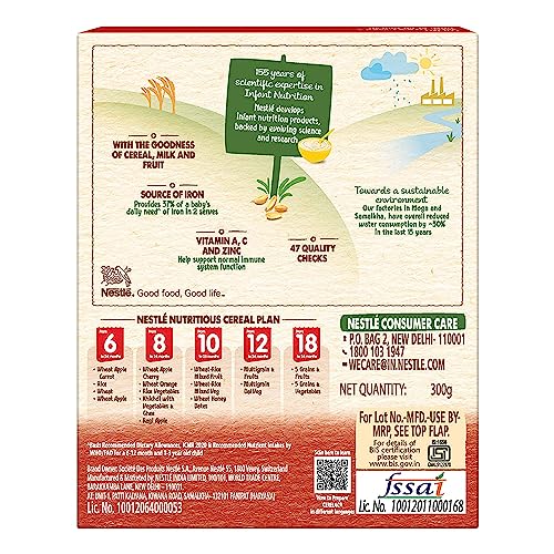 Nestle Cerelac Fortified Baby Cereal with Milk Wheat Apple From 6 Months BIB Pack