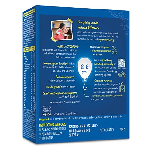 Nestle LACTOGROW Nutritious Milk Drink (2-6 Years) Biscuity and Vanilla Flavour