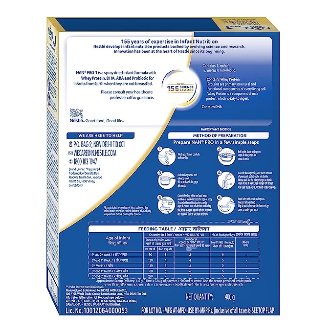 Nestle NAN PRO 1 Infant Formula with Probiotic Up to 6 months Stage 1