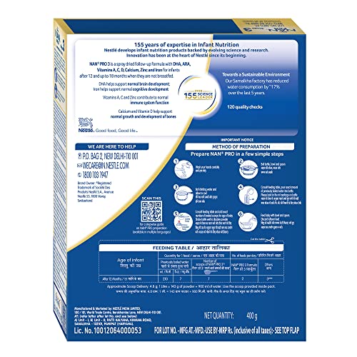 Nestle NAN PRO 3 Follow-Up Formula Powder After 12 months, Up to 18 months Stage 3